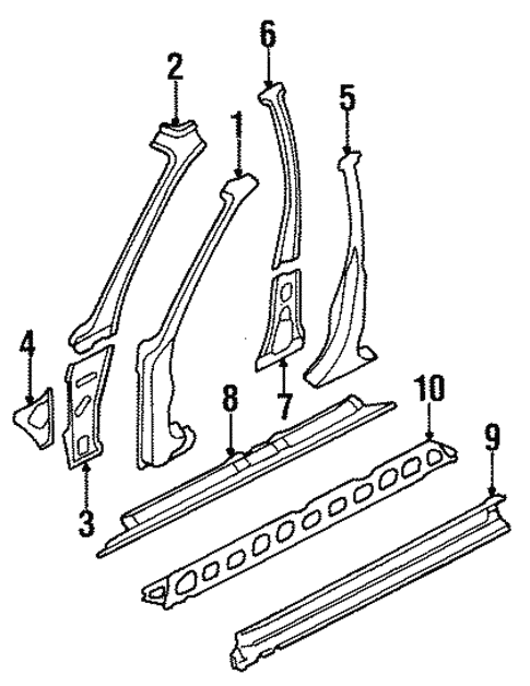 Center Pillar for 1995 Subaru Legacy #0