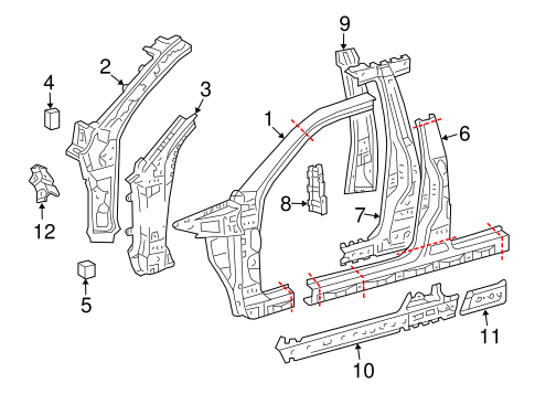 Hinge Pillar for 2003 Toyota 4Runner #0