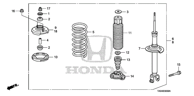 Chassis/Rear Shock Absorber for 2011 Honda ACCORD SEDAN #1