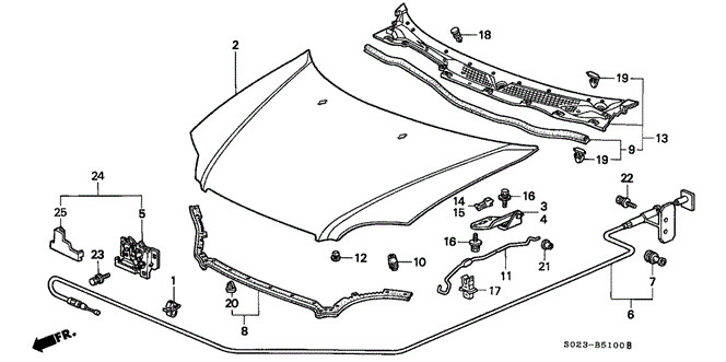 Body/Air Conditioning/Hood for 2000 Honda CIVIC COUPE #1