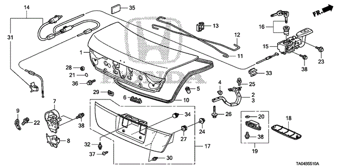 BODY / AIR CONDITIONING/TRUNK LID (1) for 2009 Honda ACCORD SEDAN #1