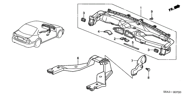 INTERIOR / BUMPER/DUCT for 2001 Honda CIVIC SEDAN #1
