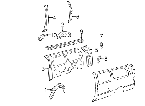 Body/Inner Structure & Rails for 1998 Ford E-250 Econoline #2