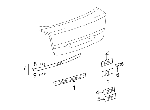 Malibu EXTERIOR TRIM - TRUNK