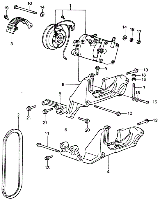 BODY / AIR CONDITIONING/A/C BRACKET - COMPRESSOR for 1982 Honda CIVIC HATCHBACK #1