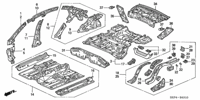 Floor - Inner Panel for 2006 Acura TL #0