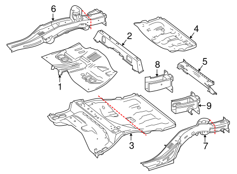Rear Floor & Rails for 2017 Mercedes-Benz GLE 350 #0