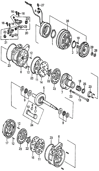 BODY / AIR CONDITIONING/A/C COMPRESSOR (COMPONENTS) (DENSO) for 1985 Honda ACCORD SEDAN #1