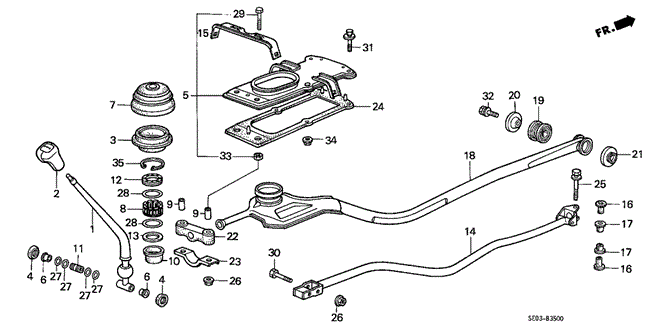 CHASSIS/SHIFT LEVER for 1989 Honda ACCORD SEDAN #1