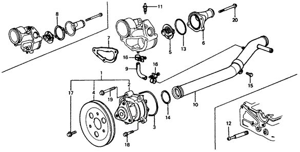 ENGINE/WATER PUMP - THERMOSTAT for 1977 Honda CIVIC COUPE #1