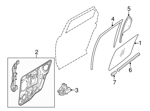 Body/Glass - Rear Door for 2009 Ford Taurus X #1