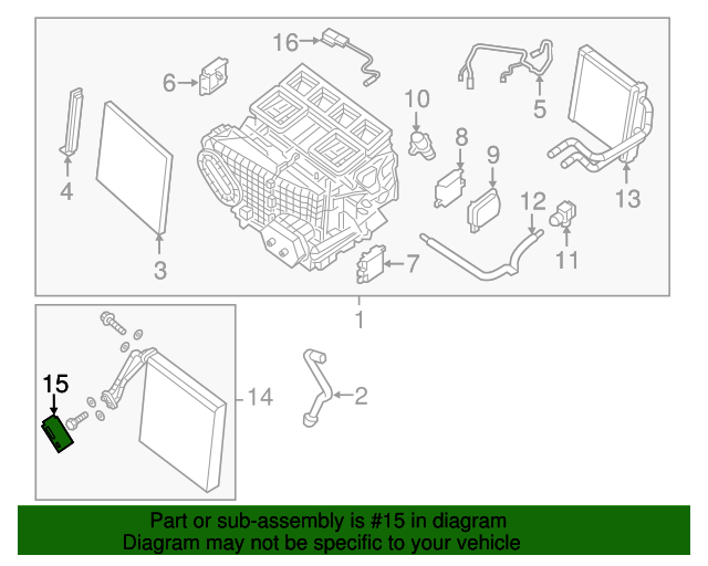 Expansion Valve for 2015 Nissan Altima922001HP0C CourtesyParts