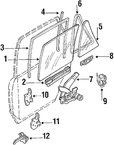 Tracer GLASS - REAR DOOR 2