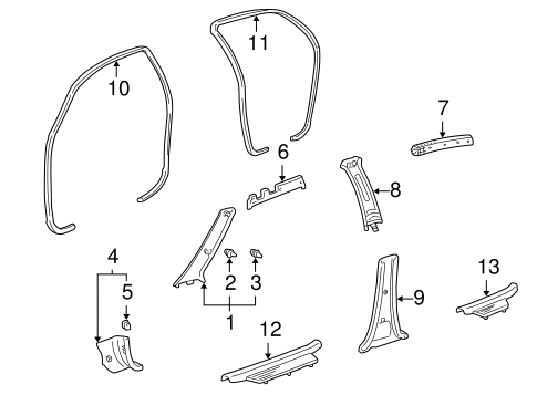 BODY/INTERIOR TRIM - PILLARS for 2000 Toyota Echo #1