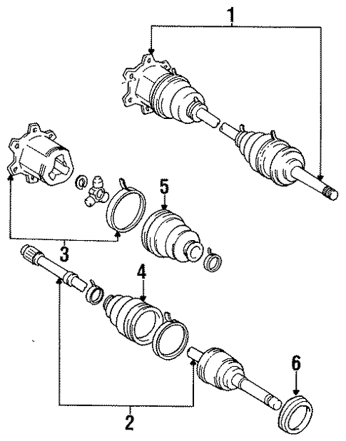FRONT SUSPENSION/CARRIER & FRONT AXLES for 1997 Toyota Previa #2
