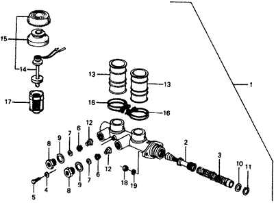 CHASSIS/MASTER CYLINDER ('76) for 1976 Honda CIVIC COUPE #1