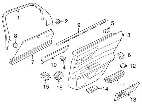 XF INTERIOR TRIM - REAR DOOR