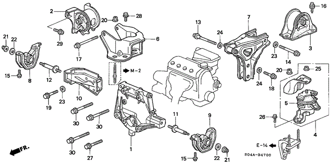 BODY / AIR CONDITIONING/MT ENGINE MOUNTS for 1999 Honda CIVIC SEDAN #1
