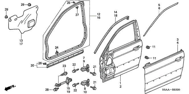 Body/Air Conditioning/Front Door Panels for 2004 Honda CIVIC SEDAN #1