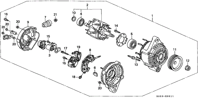 ENGINE/ALTERNATOR (DENSO) for 2000 Honda CIVIC COUPE #1
