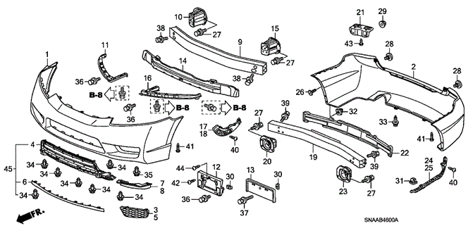INTERIOR / BUMPER/BUMPERS for 2009 Honda CIVIC SEDAN #1