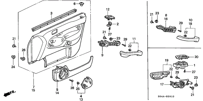 INTERIOR / BUMPER/FRONT DOOR LINING for 1999 Honda CIVIC SEDAN #1