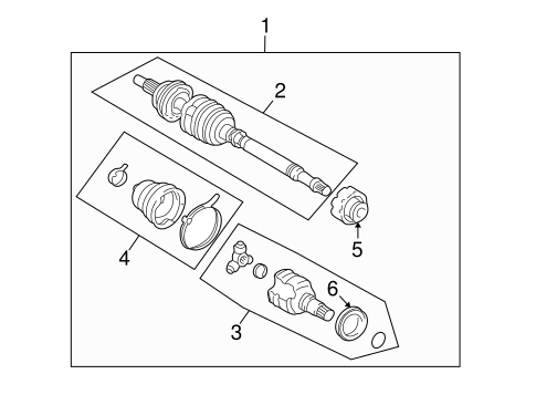 FRONT SUSPENSION/DRIVE AXLES for 2005 Scion xA #1