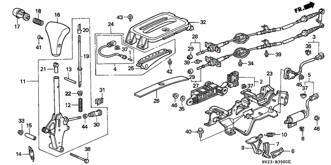 CHASSIS/SELECT LEVER for 1996 Honda ACCORD COUPE #1