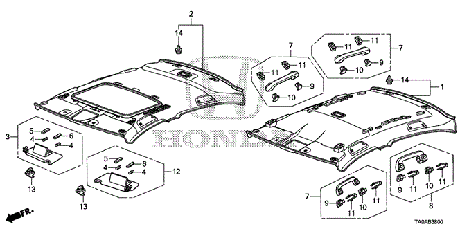 Interior/Bumper/Roof Lining for 2012 Honda ACCORD SEDAN #1
