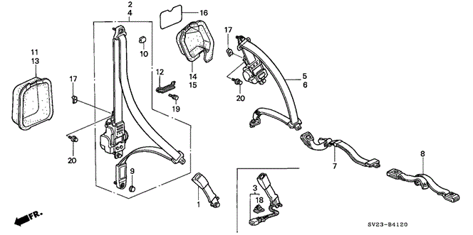INTERIOR / BUMPER/SEAT BELT for 1997 Honda ACCORD COUPE #1
