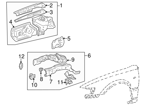 BODY/STRUCTURAL COMPONENTS & RAILS for 2001 Toyota Camry #1