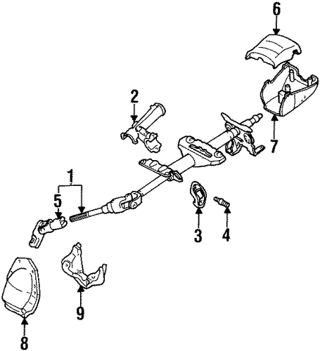STEERING/STEERING COLUMN ASSEMBLY for 1996 Toyota Corolla #1