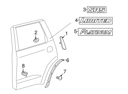BODY/EXTERIOR TRIM - REAR DOOR for 2010 Toyota Sequoia #1