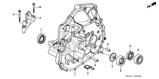TRANSMISSION - MANUAL/MT CLUTCH HOUSING for 2003 Honda CIVIC SEDAN #1