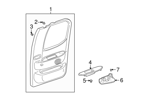 BODY/INTERIOR TRIM - REAR DOOR for 2001 Toyota Tundra #1