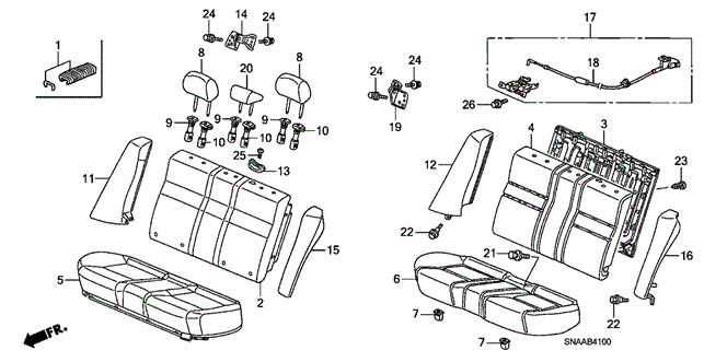 INTERIOR / BUMPER/REAR SEAT (FALL DOWN) for 2009 Honda CIVIC SEDAN #1