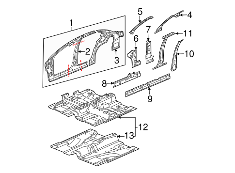 Body/Center Pillar for 2007 Saturn Ion #1