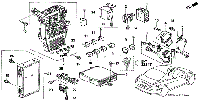 ELECTRICAL / EXHAUST / HEATER / FUEL/CONTROL UNIT (CABIN) for 2006 Honda ACCORD COUPE #1