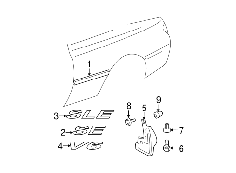 BODY/EXTERIOR TRIM - QUARTER PANEL for 2001 Toyota Solara #2