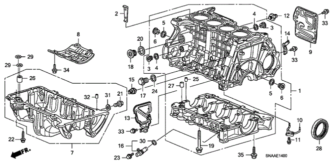 ENGINE/CYLINDER BLOCK - OIL PAN (1.8L) for 2009 Honda CIVIC SEDAN #1