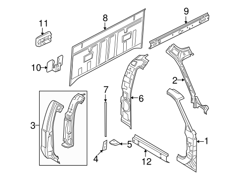 Body/Back Panel for 2010 Ford F-250 Super Duty #3
