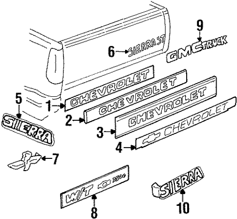 K3500 Pickup EXTERIOR TRIM - PICK UP BOX 5