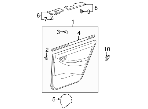 BODY/INTERIOR TRIM - REAR DOOR for 2004 Toyota Corolla #1