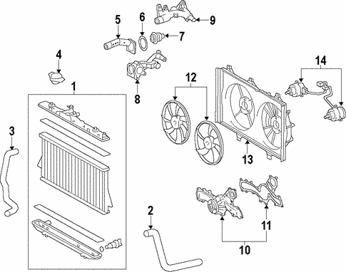 Cooling System/Radiator & Components for 2016 Toyota Highlander #2