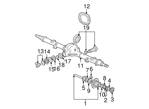 Rear Suspension/Axle Housing for 2002 Ford F-350 Super Duty #1