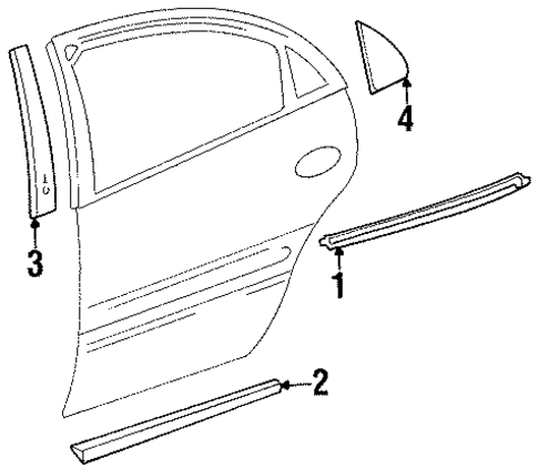 Aurora EXTERIOR TRIM - REAR DOOR