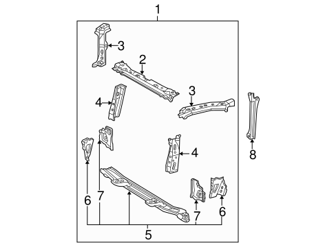 BODY/RADIATOR SUPPORT for 2005 Toyota RAV4 #1