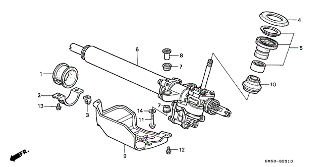 CHASSIS/P.S. GEAR BOX for 1993 Honda ACCORD 5-DOOR #1