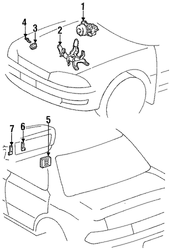 Electrical/ABS Components for 1996 Toyota Camry #1
