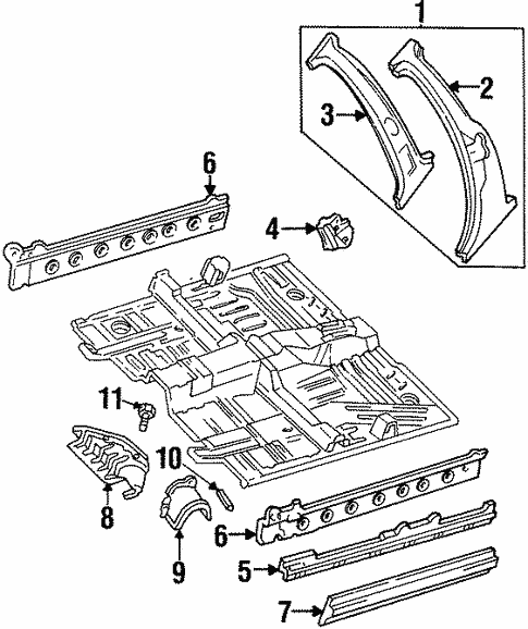 Center Pillar for 1996 Ford Aspire #0